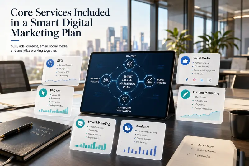 core services included in a smart digital marketing plan