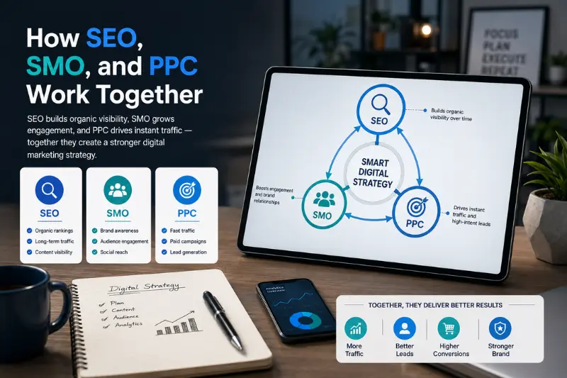 how seo smo and ppc work together